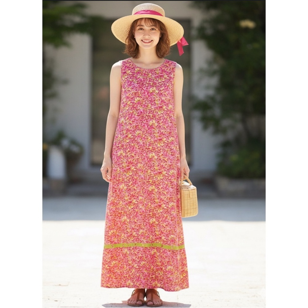 VINTAGE APRIL‎ CORNELL Pink/Red Floral Dress